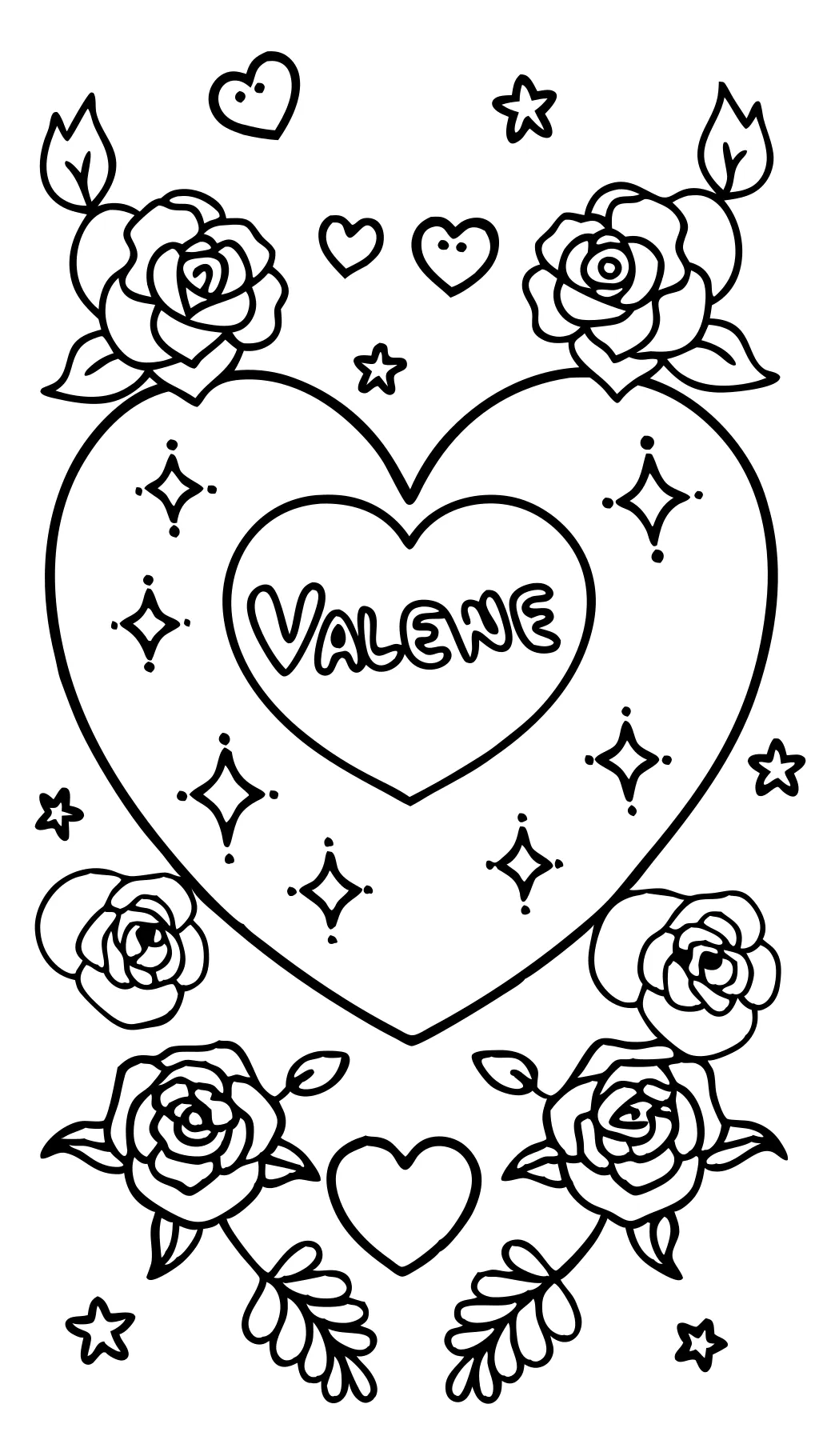 Página para colorear de Valentine Heart